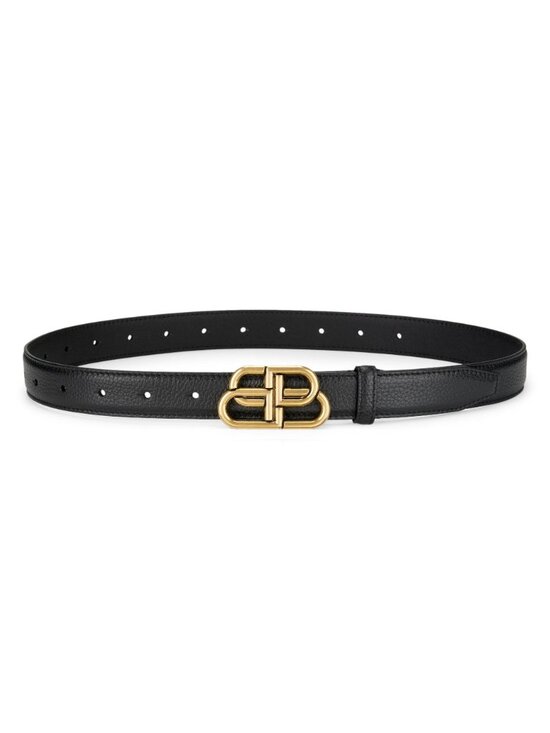 Balenciaga Gold BB Buckle Thin Leather Belt - Size 80 (32 inches) main image 5